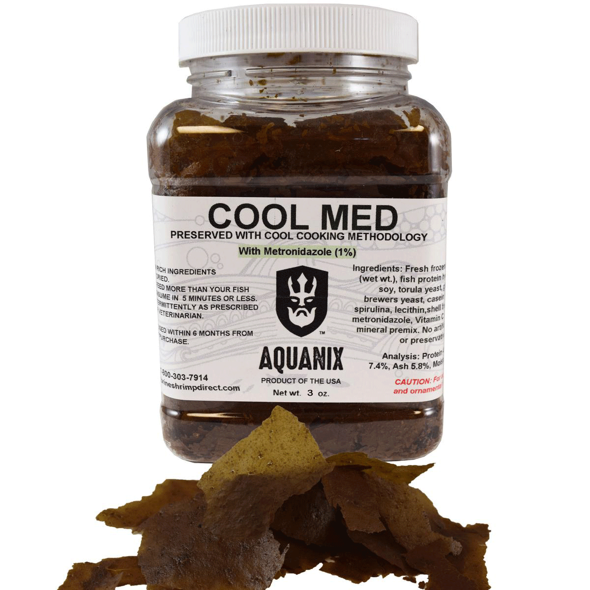 Aquanix Cool Med Medicated Brine Shrimp Flakes, 3 oz.